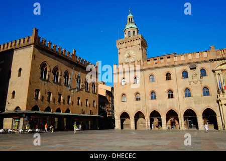 Palazzo Comunale, Piazza Maggiore, Bologna, Emilia-Romagna, Italien, Europa Stockfoto