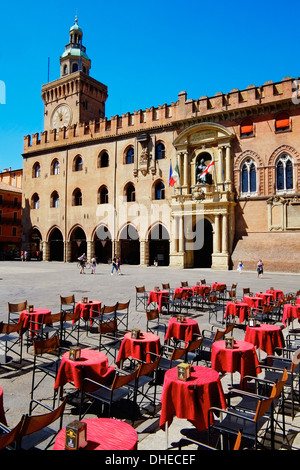 Palazzo Comunale, Piazza Maggiore, Bologna, Emilia-Romagna, Italien, Europa Stockfoto