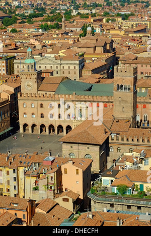 Piazza Maggiore, Bologna, Emilia-Romagna, Italien, Europa Stockfoto