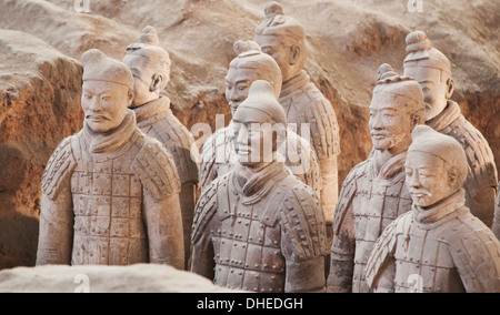 Terrakottakrieger Figuren in das Grab von Kaiser Qinshihuang, Xi ' an, Provinz Shaanxi, China Stockfoto