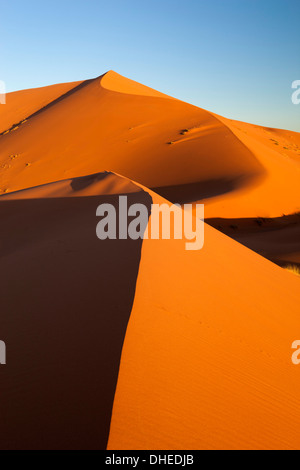 Sanddünen des Erg Chebbi, Merzouga, Meknès-Tafilalet, Marokko, Nordafrika, Afrika Stockfoto