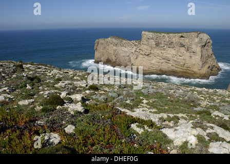 Felsigen Küste in der Nähe von Cabo Sao Vicente Stockfoto