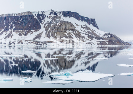 Alkefjellet (Auk Berg) bei Kapp Fanshawe, Spitzbergen, Svalbard, Norwegen, Skandinavien, Europa Stockfoto