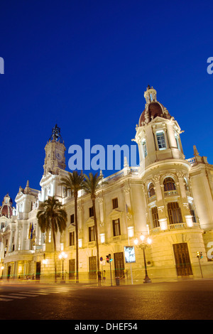 Rathaus, Plaza del Ayuntamiento, Valencia, Spanien, Europa Stockfoto