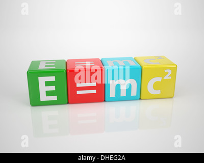 E = mc2 - Serie Worte aus Letterdices Stockfoto