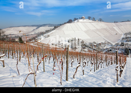 Württemberg Mausoleum in den Weinbergen im Winter, Stuttgart-Rotenberg, Baden-Württemberg, Deutschland, Europa Stockfoto