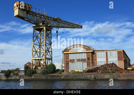 Barclay, Curle und Co Ltd ehemaligen Werften und stillgelegten Titan Großkran an den Ufern des Flusses Clyde-Glasgow-Schottland Stockfoto