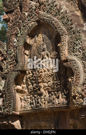 Banteay Srei Hindu Tempel, nr Angkor, Siem Reap, Kambodscha Stockfoto