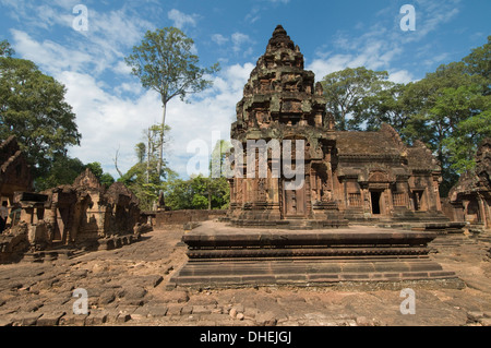 Banteay Srei Hindu Tempel, nr Angkor, Siem Reap, Kambodscha Stockfoto