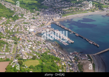 Luftaufnahme von Newlyn Fischerhafen in der Nähe von Penzance, Cornwall, England, Vereinigtes Königreich, Europa Stockfoto