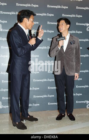 Hong Kong, China. 6. November 2013. Schauspieler Tony Leung und Nick Cheung teilnehmen Ermenegildo Zegna Award in Hong Kong, China am Mittwoch, 6. November 2013. © TopPhoto/Alamy Live-Nachrichten Stockfoto