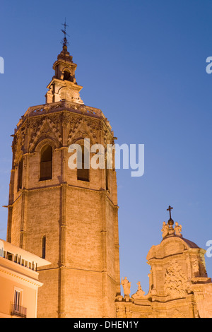 El Miguelet Turm, Dom, Valencia, Mittelmeer, Costa del Azahar, Spanien, Europa Stockfoto