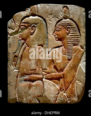 Bas-Relief von der Wand des Grabes Priester unterstützen die Mumie des verstorbenen 20 Dynastie 1186-1070 v. Chr. Ägypten ägyptische Stockfoto