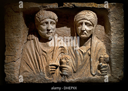 Beerdigung-Stele des mittleren Euphrat II Jahrhundert AD Zeugma oder Hierapolis Türkei in der Nähe von Pamukkale - Denizli Stockfoto