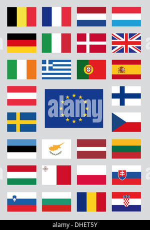 Flaggen der Europäischen union Stockfoto