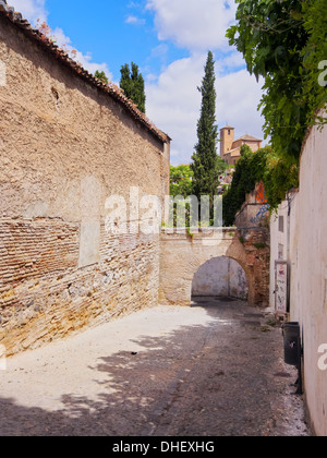 Viertel Albayzin in Granada - berühmte Stadt in Andalusien, Spanien Stockfoto