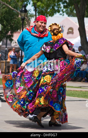 Mexikanische Tänzer, 16 de Septiembre mexikanischen Independence Day Celebration (ähnlich wie Cinco De Mayo), Old Mesilla, New Mexico USA Stockfoto