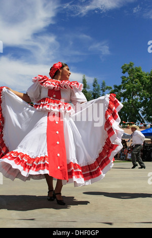 Mexikanische Tänzer, 16 de Septiembre mexikanischen Independence Day Celebration (ähnlich wie Cinco De Mayo), Old Mesilla, New Mexico USA Stockfoto