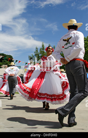 Mexikanische Tänzer, 16 de Septiembre mexikanischen Independence Day Celebration (ähnlich wie Cinco De Mayo), Old Mesilla, New Mexico USA Stockfoto