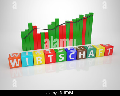 Wirtschaft - Serie Worte aus Letterdices Stockfoto