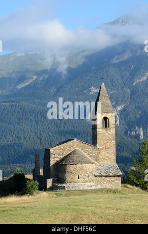 Kirche von Saint Pierre Extravache Bramans Maurienne-Tal & Nationalparks Vanoise-Savoie-Frankreich Stockfoto