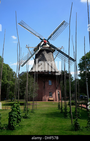 Bad Zwischenahn, Windmühle am Kurpark, Ammerland, Niedersachsen, Deutschland Stockfoto