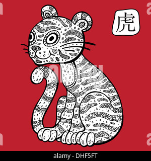 Chinesisches Sternzeichen. Tierische Sternzeichen. Tiger. Stockfoto