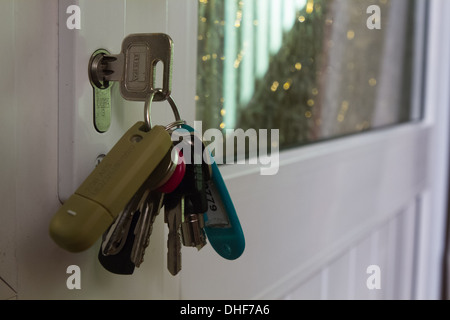 Schlüssel in der Tür Stockfoto
