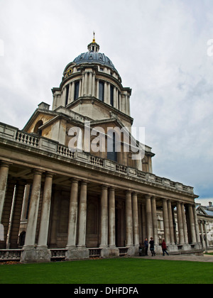 Das Old Royal Naval College zeigt die Painted Hall in King William Court Stockfoto