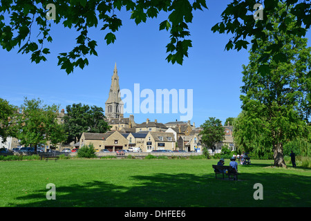 St. Marien-Kirche und St. Marien Hill aus Stadt Wiesen, Stamford, Lincolnshire, England, Vereinigtes Königreich Stockfoto