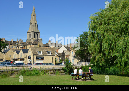 St. Marien-Kirche und St. Marien Hill aus Stadt Wiesen, Stamford, Lincolnshire, England, Vereinigtes Königreich Stockfoto