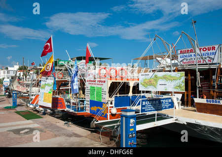 Asien, Ägypten, Provinz Mugla, Datca, Ausflugsboote Stockfoto