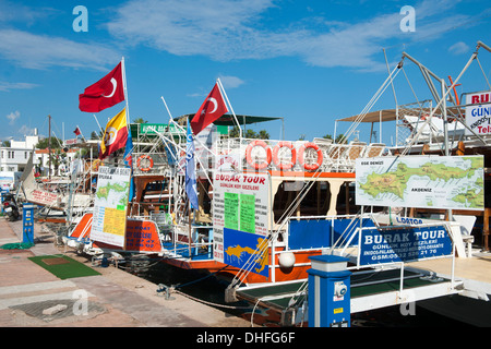 Asien, Ägypten, Provinz Mugla, Datca, Ausflugsboote Stockfoto