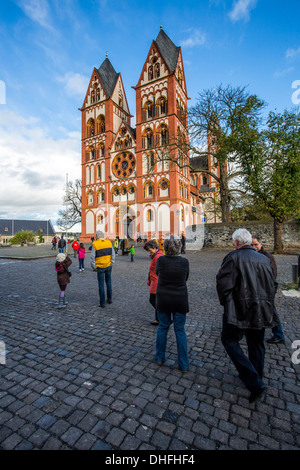 Stadt Limburg, am Fluss Lahn. Kathedrale, Bischofsstadt. Hessen, Deutschland. Stockfoto