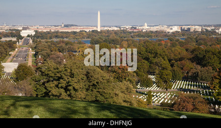 Washington DC Panorama - Luftbild von Arlington Hill Stockfoto