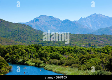 Tal des Fango, in der Nähe von Galéria (in der Nähe von Calvi), Korsika, Frankreich Stockfoto