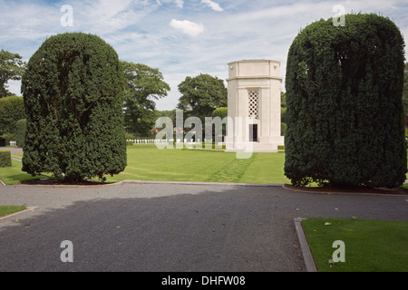 Flanders Field American Cemetery vom Eingang gesehen Stockfoto