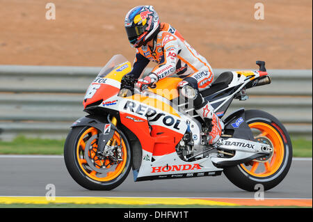 Valencia, Spanien. 9. November 2013. Dani Pedrosa(Repsol Honda Team) während des Qualifyings am Ricardo Tormo Rennstrecke von Valencia Credit: Action Plus Sport/Alamy Live News Stockfoto