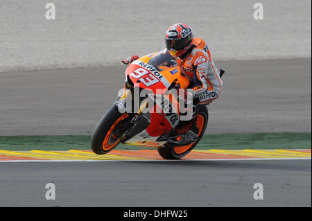 Valencia, Spanien. 9. November 2013. Marc Marquez (Repsol Honda Team) während des Qualifyings am Ricardo Tormo Rennstrecke von Valencia Credit: Action Plus Sport/Alamy Live News Stockfoto