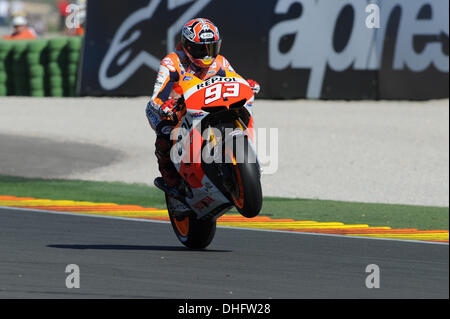 Valencia, Spanien. 9. November 2013. Marc Marquez (Repsol Honda Team) während des Qualifyings am Ricardo Tormo Rennstrecke von Valencia Credit: Action Plus Sport/Alamy Live News Stockfoto