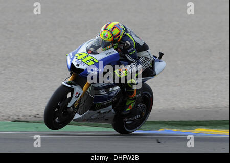 Valencia, Spanien. 9. November 2013. Valentino Rossi (Yamaha Factory Racing) während des Qualifyings am Ricardo Tormo Rennstrecke von Valencia Credit: Action Plus Sport/Alamy Live News Stockfoto