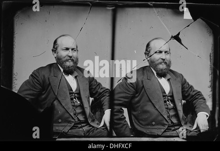 Dieses Bild zeigt General James A. Garfield, den 20. Präsidenten der Vereinigten Staaten, der vor seiner Ermordung 1881 für seinen Militärdienst und seine kurze Präsidentschaft bekannt war. Stockfoto