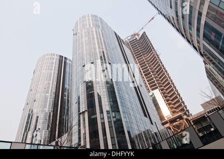 Sanlitun SOHO Einkaufszentren, Büro- und Wohnhäuser im Zentrum von Sanlitun Bereich im Chaoyang District, Beiijing, China Stockfoto