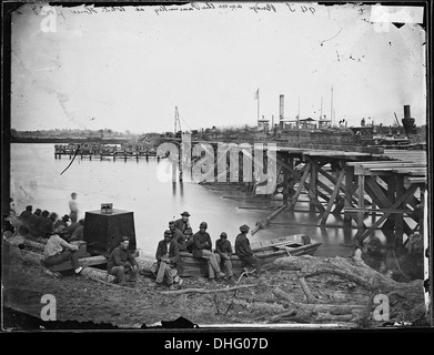 Brücke über Pamunkey River, VA am weißen Haus Landung 916. Stockfoto