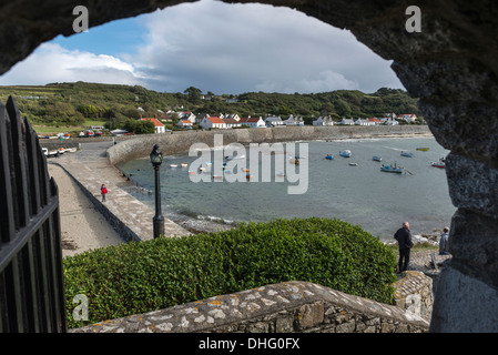 Fort Grey, umgangssprachlich als "Tasse und Untertasse', Rocquaine Bay in St. Peter, Guernsey, Channel Islands bekannt Stockfoto