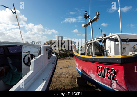 Fort Grey, umgangssprachlich als "Tasse und Untertasse', Rocquaine Bay in St. Peter, Guernsey, Channel Islands bekannt Stockfoto