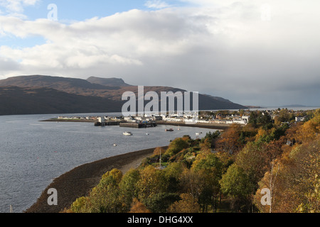 Erhöhten Blick auf Loch Broom Ullapool, Schottland, November 2013. Stockfoto