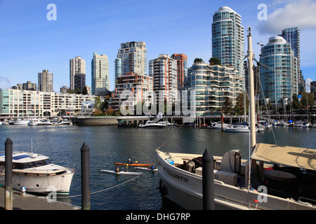 Kanada, Vancouver, Skyline, False Creek, Granville Island, Stockfoto