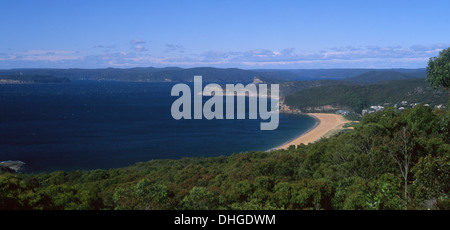 Killcare Strand und gebrochene Bucht von Marie Byles Lookout Bouddi National Park Central Coast New South Wales NSW Australia Stockfoto