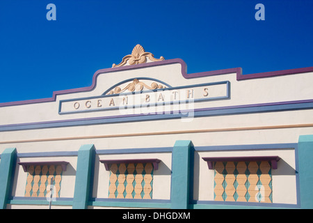 Ozean Bäder Art Deco Fassade vordere Fassade Newcastle NSW New South Wales Australien Stockfoto